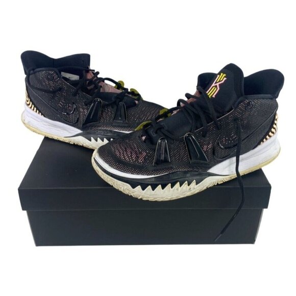 Nike Kyrie 7 Mens 11.5 Ripple Effect Black Arctic Punch Athletic Shoe CQ9326-005 - Picture 1 of 10